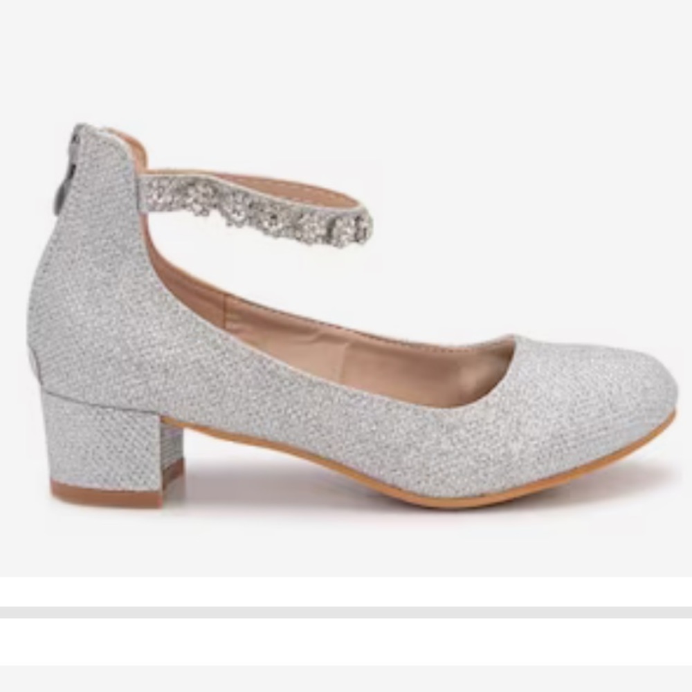Badgley Mischka Youth Girls' Josmo Glitter Mesh Pump